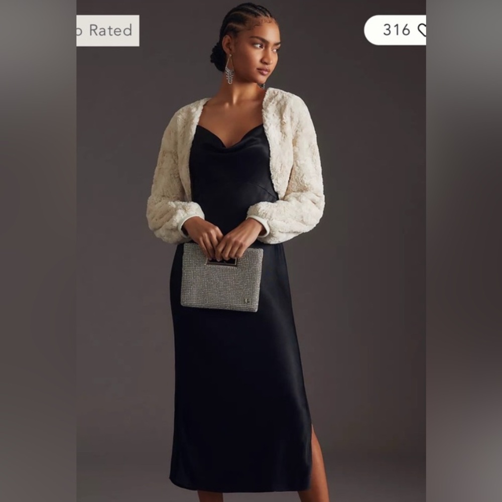 Maeve Cream Faux Fur Jacket